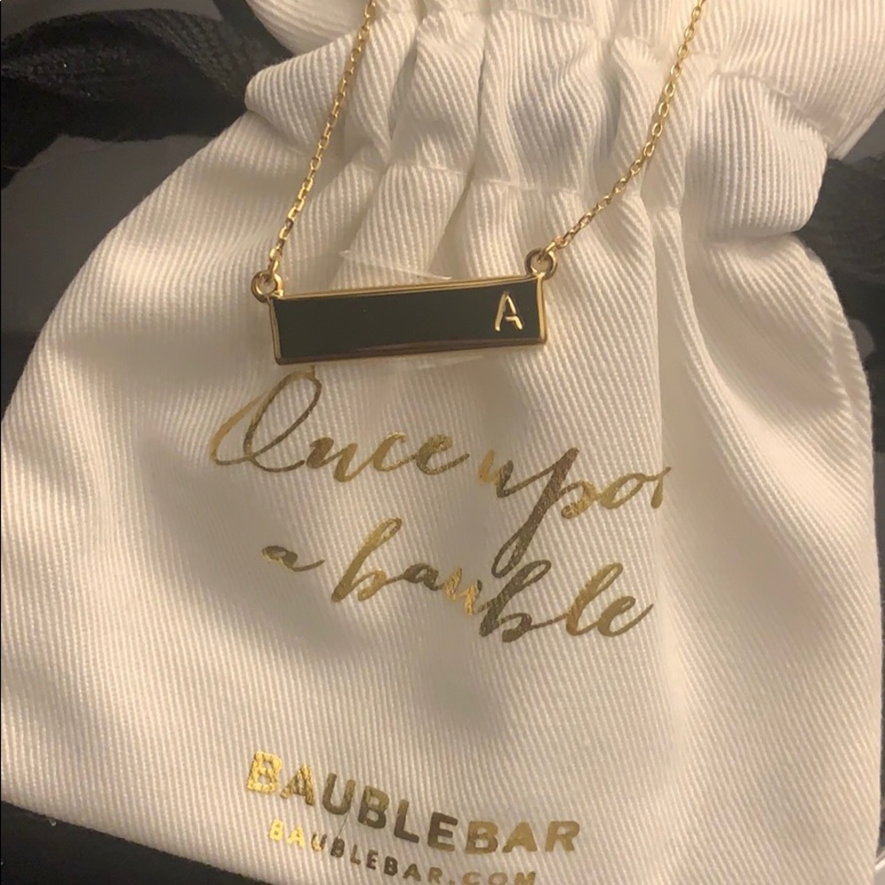 Gold “A” initial necklace from Baublebar